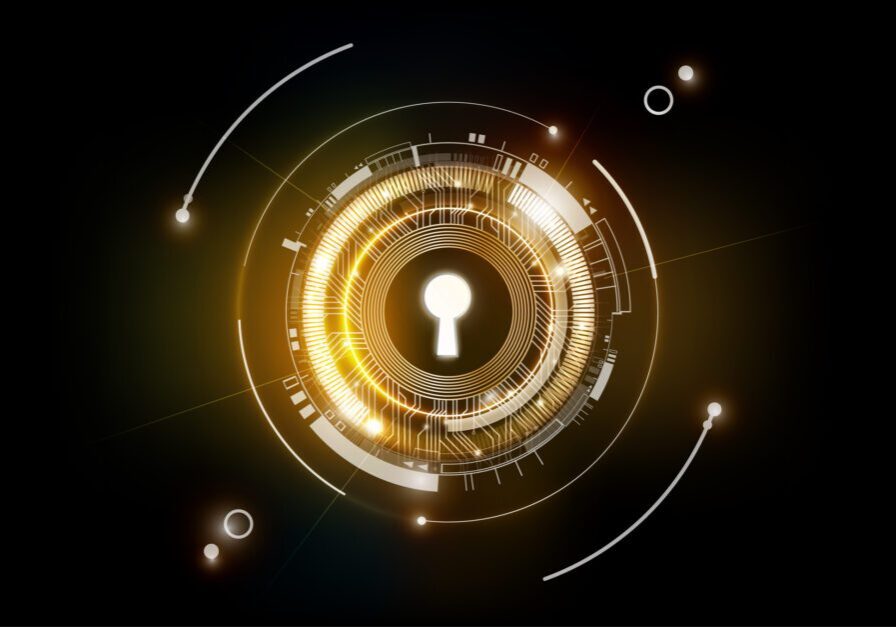 Glow keyhole abstract futuristic technology background with light and shiny, key of success solution, business concept, vector illustration eps10